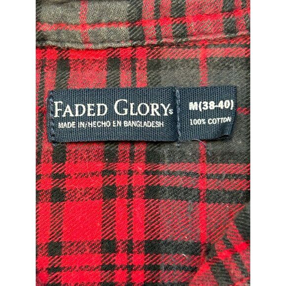 Faded Glory long sleeve Classic red flannel  Size Medium - Picture 5 of 6